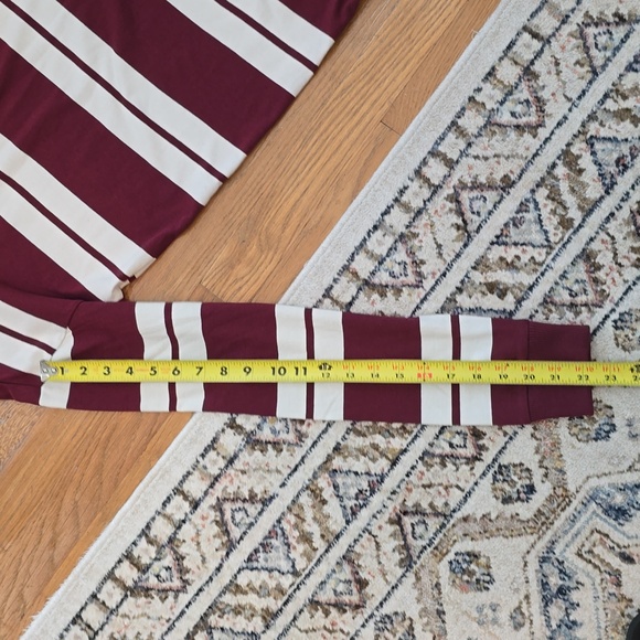 SONOMA BRAND BOYS BURGUNDY AND IVORY STRIPED RUGBY POLO SHIRT SIZE XL - Picture 12 of 13